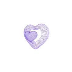 a purple heart shaped object on a white background with lines in the shape of hearts