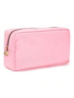 Baby Pink  Collar  Polyamide   Embellished   Beauty Tools Portable Nylon Cosmetic Bag, Portable Rectangular Nylon Cosmetic Bag, Portable Nylon Rectangular Cosmetic Bag, Nylon Pouch Bag With Zipper Pocket, Portable Nylon Rectangular Pouch, Portable Rectangular Nylon Pouch, School Cosmetic Bag With Zipper Closure, Pink Shoulder Bag Pouch With Zipper Closure, Pink Nylon Cosmetic Pouch