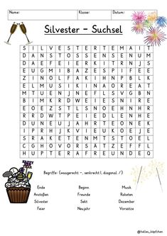 a word search page with words and pictures