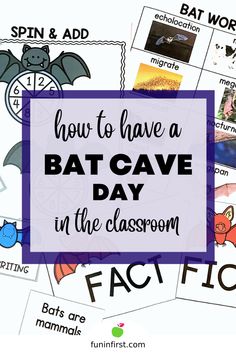 how to have a batcave day in the classroom with pictures and words on it