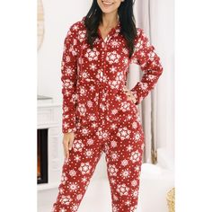 Invest in yourself, invest in comfort. Relax in both comfort and style with these stylish onesie adult pajamas women from Alexander Del Rossa. Whether you decide to buy this fleece non-footed or footed pajamas as a gift or for yourself, everyone deserves a life of comfort. Feel good from head to toe in the fabric you wear. Warm and soft, this onesie women pajamas set are made from coral fleece to keep you warm no matter how low the temperature drops. Plus, there’s a cozy drawstring hood to keep Cozy Winter Onesie For Sleep, Winter Holiday Long Sleeve Onesie, Cozy Red Winter Sleepwear, Casual Long Sleeve Christmas Onesie, Red Onesie For Winter Loungewear, Red Winter Onesie For Loungewear, Red Onesie For Winter Holiday, Cozy Long Sleeve Onesie For Lounging, Red Long Sleeve Onesie For Loungewear