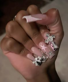 Nail Piercing, Nail Board, Pretty Accessories, Colored Acrylic, Cute Acrylic Nail Designs