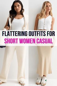 Flattering Outfits For Short Women, Petite Casual Outfits, Outfit Ideas Short Girl, Fashion For Short Women, Outfit For Short Women, Short Legs Outfit, Fashion Mistakes Woman, Style For Short Women, Short Women Outfits