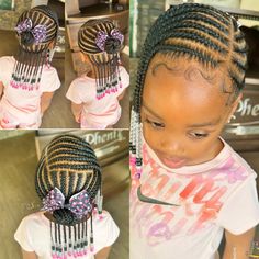 Simple Cornrows For Kids, Graduation Hairstyle For Kids Girl, Toddler Cornrow Styles Kid Hairstyles, Toddler Hairstyles Girl African American Braids With Beads, Hair Styles With Beads Kids, Hairstles For Black Girls Kids, Toddler Braid Styles, Kiddie Styles With Beads, Kiddie Hairstyles