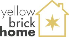 the yellow brick home logo has a house with a star on it and words below it