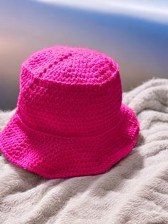 Bucket hat for kids or adults are a great spring and summer addition! Crochet Hat With Short Brim For Warm Weather, Pink Bucket Hat For Vacation, Handmade Cute Summer Hat, Pink Vacation Bucket Hat, Pink Cap For Vacation, Pink Summer Cap, Cute Outdoor Hats For Spring, Cute Outdoor Spring Hats, Pink Brimmed Bucket Hat For Summer