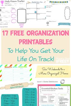 the free printables for organizing your life on track