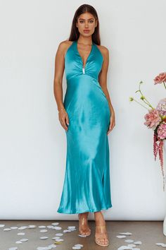 Luxury Turquoise V-neck Dress, Luxury Turquoise Formal Dress, Luxury Turquoise Festive Dresses, Luxury Turquoise Beach Dress, Silver And Turquoise Dress, Luxury Embellished Turquoise Dress, Bridesmaids Styles, Birthday Soiree, Turquoise Maxi Dress