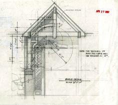 an architectural drawing of a house with drawings on it