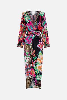 Front Twist Dress, Twist Dress, Outfits For Mexico, Twisted Dress, Statement Sleeves, Standard Dress, Floral Fashion, Mother Of The Groom, Twist Front