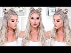 Space Hairstyles, Space Bun Hairstyles, Double Hair Buns, Space Buns Hair, Rave Hairstyles, Braided Space Buns, Two Buns Hairstyle, Space Bun, Drag Make-up