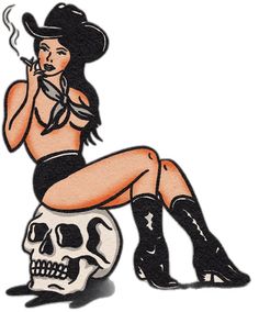 Traditional Tattoo Halloween, Traditional Tattoo Woman, Cartoon Tattoo Ideas, Animated Shows, Cowgirl Tattoos, Cowboy Tattoos, American Traditional Tattoo Ideas, Traditional Tattoo Ideas