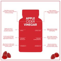 the label for apple cider vinegar is shown with information about its ingredients and how to use it