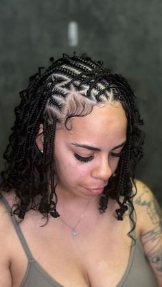 Fulani Braids Hairstyles, Boho Bob, Goddess Braid Styles, Hair Braid Designs, Bob Braids Hairstyles, Short Box Braids Hairstyles, Feed In Braids Hairstyles, Goddess Braids Hairstyles, Bob Braids