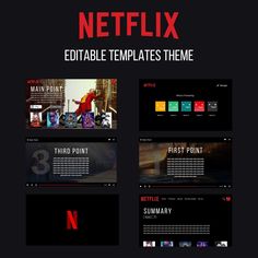 a black and red web page with the title netflixx, editable templates theme