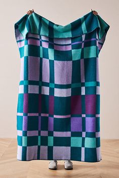 Lend a playful pop of crisp color to your space with this uniquely checkered throw. The City series is Birkeland´s colorful and vibrant interpretation of one of her signature patterns, executed in a brushed jacquard quality. About Ingunn Birkeland Oslo-based fashion designer Ingunn Birkeland is known for her unique handmade woven square patterns. Her designs are characterized by a distinctive palette of pastels and fluorescent colors. Unique Throw Blankets, Herringbone Throw Blanket, Velvet Throw Blanket, Washed Linen Duvet Cover, Herringbone Throw, Plaid Throw Blanket, Wool Throw Blanket, Quilted Throw Blanket, Faux Fur Throw Blanket