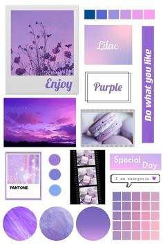 purple and blue color palettes with text