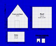 the diagram shows how to make a dollhouse out of cardboard and cut it in half