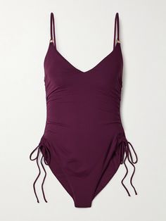 EXCLUSIVE AT NET-A-PORTER. Melissa Odabash's 'Havana' swimsuit is thoughtfully designed to fit your figure, so you'll feel beautiful and confident by the beach or pool. Cut from soft stretch fabric that's enriched with SPF50+ protection, it has adjustable straps and ruched panels along the side with ties to define a high or low leg. There are soft cups, which can be removed if you prefer. Ruched Swimsuit, Winter Work Wear, Melissa Odabash, Winter Cardigan, By The Beach, Fine Jewelry Designers, Feel Beautiful, Shearling Jacket, Dress And Heels