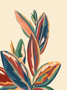 Cool Leaves, Abstract Botanical Art, Painting Tropical, Tropical Wall Art, Pattern Ideas, Faux Plants, Botanical Art, High Quality Art Prints, Find Art