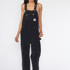 1990’s Vintage & Looks Like Is Was Packed Away & Never Used! -Hardware Looks Like Shiny Gold But Probably Polished Brass -A Little Musty From Being Packed Away & A Few Puppy Hairs. Other Than That You Would Swear It Was Just Bought. Men’s Size 32x34 Black Carhartt Overalls, Carhartt Overalls Women, Carhartt Overalls Outfit, Black Overalls Outfit, Carhartt Fashion, Work Overalls, Black Pants Outfit, Carhartt Overalls, Overalls Outfit