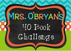 a chalkboard with the words mrs obran's 10 book challenge written on it