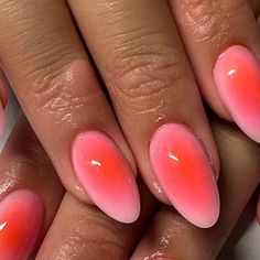 Mya ❤︎ on Instagram: "🍑🌸☀️obsessed with aura nails lately • • • • #nails #pinterestnails #nailtech  #acrylicnails #handpaintednailart #nailinspiration #nailtrends #prettynails #nailsofinstagram #trendynailart #instanails #nailinspo #viralnails #nailart #explorepage #handpainted #tampanailtech #tampa #art #manicure #nailpolish #floridanailtech #tampafloridanailtech #TPAnailtech #auranails #airbrushnails #sunrisenails #sunsetnails #summernails #vacationnails" Pink And Orange Airbrush Nails, Orange Pink And Purple Nails, Aura Nails Pink And Orange, Pink Orange Aura Nails, Aura Nails Orange, Fall Aura Nails, Aura Nails Pink, Pink Orange Nails, Ruby Nails