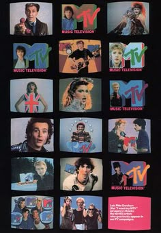 an advertisement for the tv series'm & t music television'with many pictures of people