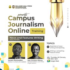 a flyer for the campus journal online training