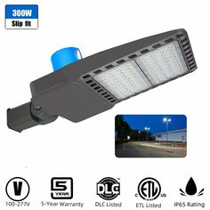 the led street light is shown with different types of lights on it and features an image of