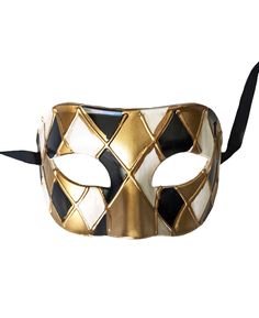 This half mask features rounded edges with textured traditional harlequin diamond patterns across the mask face. Black ribbons are attached for tying. Available in individual, 6-pack, & dozen! Metal Mask, Feather Mask, Harlequin Pattern, Comedy And Tragedy, New Orleans Mardi Gras, Beaded Hat, Half Mask, Mardi Gras Beads, Mask Face