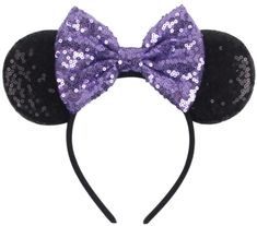 PRICES MAY VARY. HANDMADE MATERIAL: High quality flexible headband. Suitable for kids and adult. Very comfortable to wear SIZE: Bow Size - 5 inches. OCCASION: Perfect for birthday party, Halloween, Christmas, cosplay costume, travel, formal, Disneyland trips, family photos, or any Disney theme party SATISFACTION GUARANTEED one size fits all Tangled Mickey Ears, Mickey Mouse Costume, Minnie Mouse Costume, Disney Theme Party, Minnie Mouse Ears Headband, Disneyland Outfits, Mouse Ears Headband, Purple Bows, Disneyland Trip