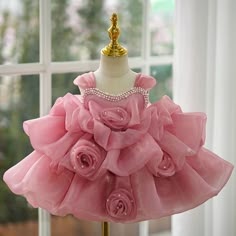 Pink Pageant Dress, Beauty Pageant Dresses, Crinoline Skirt, Princess Tutu Dress, First Communion Party, Princess Tutu, Girls Pink Dress, Elegant Baby