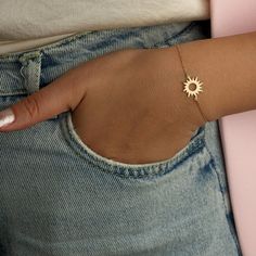 Special Sun Bracelet for Women - Dainty Minimalist Sun Bracelet - Inspirational Bracelets With Meaning - Christmas Gift - Birthday Gift Add a touch of sunshine to your everyday look with this Special Sun Bracelet! This dainty, minimalist bracelet features a beautifully handmade sun charm that symbolizes light, warmth, and new beginnings. Whether you're gifting it to yourself or a loved one, it's a perfect reminder to embrace positivity and spread light wherever you go. Product Features: Premium Quality Materials: Made with high-quality 925 sterling silver or 18K gold plating, this bracelet is designed for long-lasting wear, ensuring it remains a cherished part of your jewelry collection. Inspirational Meaning: The sun charm represents vitality, strength, and inspiration, making it a meanin Silver Dainty Bracelet, Minimalist Butterfly, Sun Bracelet, Meaningful Christmas Gifts, Garnet Birthstone, Pretty Jewelry Necklaces, Bracelets With Meaning, Silver Diamond Necklace, Inspirational Bracelets