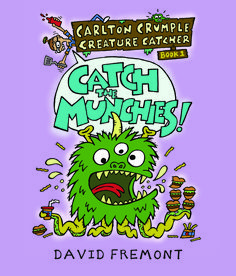 cartoon character with caption that reads catch the munchies, and an image of a