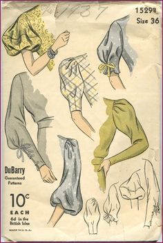 an old fashion sewing pattern with women's clothing