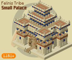 an image of a small building made out of legos with text that reads felmis tribe small palace