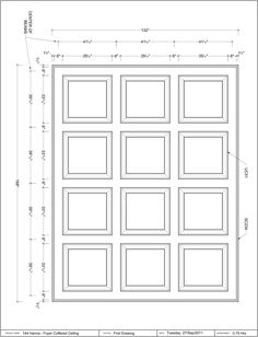 a drawing of the front and back side of a garage door, with measurements for each section