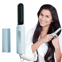 Wired Electric Straightening Brush Mini Hair Straightener Brush Portable Negativeion Hair Straightener Styling Brush Beard Straightener Comb With US Plug In Features: wired straightener hair brush This wired straight hair brush is of American specifications. It is suitable for areas with a voltage of 110V. When using, it needs to be pluggeds into a power supply through a cable to run. It can completely get rids of the problem of a dead battery and is convenient to carry. Release negativeions and Beard Straightener, Hair Straightening Brush, Hair Straightener Brush, Mini Hair Straightener, Straightening Iron, Straightener Brush, Beard Straightening, Straightening Comb, Ceramic Hair Straightener