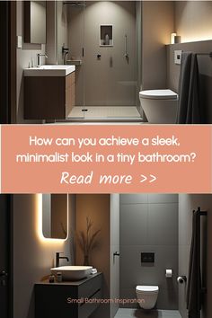 Sleek and simple small bathroom with minimalist design Monochromatic Palette, Small Bathrooms