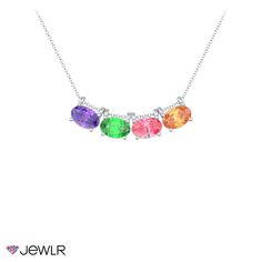 Celebrate family with this oval gemstone necklace that features a modern east-west setting. Personalize with 1-6 birthstones to represent loved ones, and customize in your choice of sterling silver or gold. This necklace comes with a cable chain in sterling silver, and a dainty rope chain in white, yellow, or rose gold. In gold, you can upgrade to our diamond cut cable chain for a thicker look and more sparkle. Oval Necklace, Mens Engagement, Mothers Necklace, East West, Birthstone Necklace, Gift Collections, Rope Chain, Diamond Cut, Cute Jewelry