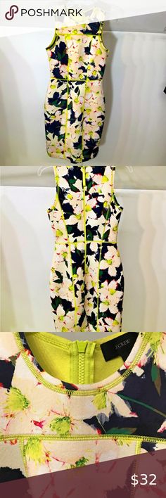 JCrew scuba dress size 0 sleeveless Back Zip Neoprene Scuba Surf Sheath Dress Chic Summer Dresses, Double Zero, Scuba Dress, Sleeveless Floral Dress, Dress Measurements, Floral Sleeveless, Sheath Dress, Floral Dress, J Crew