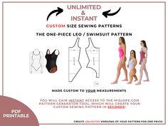 the sewing pattern for this swimsuit is easy to sew, and includes instructions