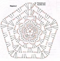 the diagram shows how to make a circular doily with two rows and four circles