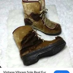 Vibram Real Fur Boots, (Pre-Owned)But In Great Condition As Seen On Pictures Vibram Shoes, Fur Boots, Real Fur, Lace Up Boots, Shoe Laces, Lace Up, Women Shoes, Boots, Lace