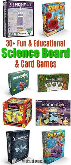 the science board and card game bundle is shown in this image with text overlaying it