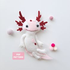 a stuffed animal with antlers on it's back