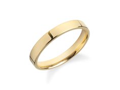 a yellow gold wedding ring on a white background