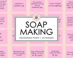 soap making instagram post with pink squares