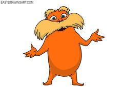 an orange cartoon character with long hair and big eyes, standing in front of a white background